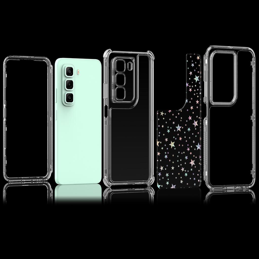 For Infinix Hot 50 4G Case Precise Cutouts Acrylic TPU Clear Phone Cover with Laser-printed Film