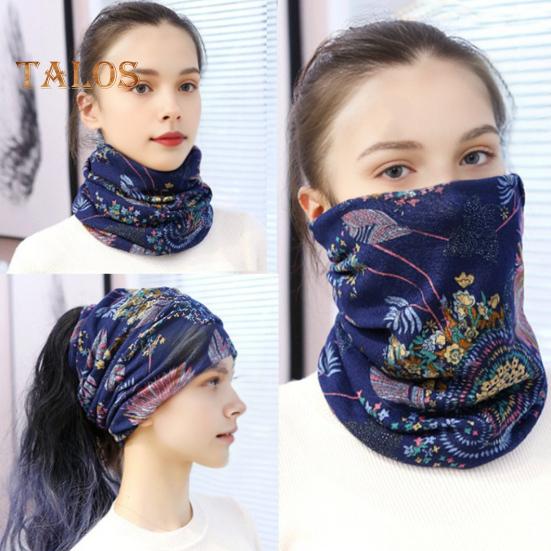 Женская термошапка для велоспорта, теплая шея, легкая повязка на голову с цветным принтом, высокоэластичный нескользящий шарф для холодной и теплой погоды, многофункциональный
