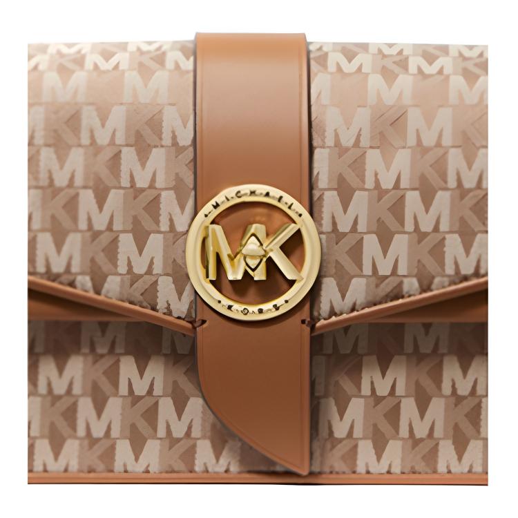 New MICHAEL KORS Greenwich Fabric Shoulder Bag, Crossbody Bag Medium Women's Acorn Brown 30S2GGRL2J-230