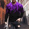 European and American Autumn New Men's Printed Simple and Fashionable Men's Long Sleeved T-shirt