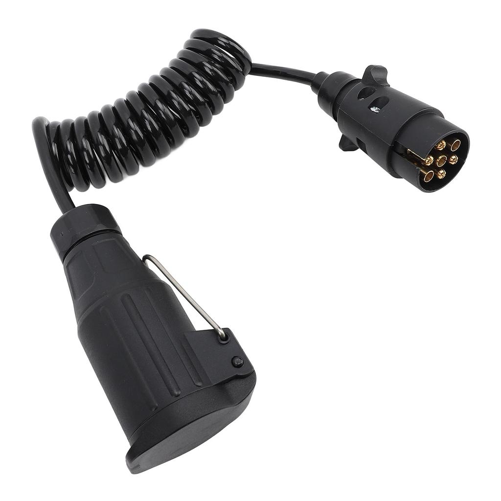 12В 7-контактный на 13-контактный адаптер для прицепа, длина 2 м, спиральный, соединитель проводки розетки прицепа для дома на колесах, каравана, лодки, черный