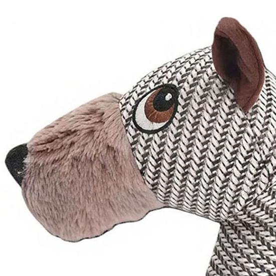 Плюшевая жевательная игрушка для собак Пищащая мягкая игрушка Животное Игрушка для собак Милая форма животного Игрушка для прорезывания зубов у щенков для комнатных собак Жевание, Перетягивание и Обнимашки