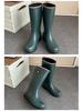 Men's Four Seasons Waterproof Anti-Skid High-Top Rubber Boots for Rain, Car Washing, and Fishing.