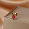 Fashion Stainless Steel Mini Zirconia Stud Earrings For Women Luxury Cute Fruits Helix Tragus Piercing Earrings Party Jewelry