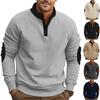 Color-Block Velvet Stand-Up Collar Pullover: Autumn/Winter Loose Casual Long-Sleeve Half-Zip Jacket