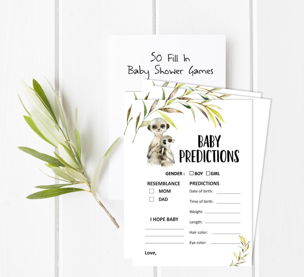 Inkdotpot Игровой набор Baby Shower из 50 игр BabyA AlphabetA ABCA Игра Meerkat Baby Gender Neutral Party