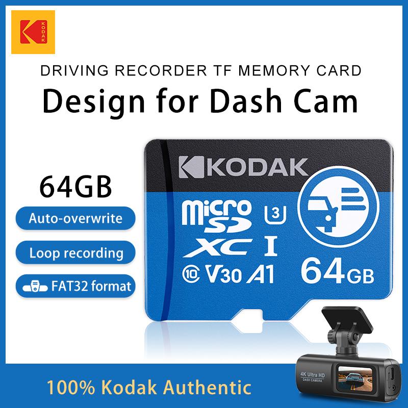 Kodak Высокоскоростная карта Micro SD KD360 32 ГБ/64 ГБ/128 ГБ/256 ГБ для автомобильного видеорегистратора и камеры автомобиля, запись видео 4K
