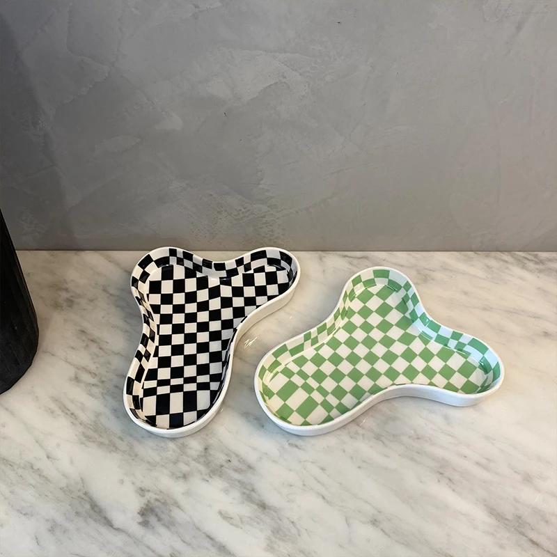 Тарелка «Облако» Керамическая тарелка для фруктов Десертная тарелка Чаша для закусок Подносы для украшений Декоративная тарелка Подставка для торта Посуда для хранения