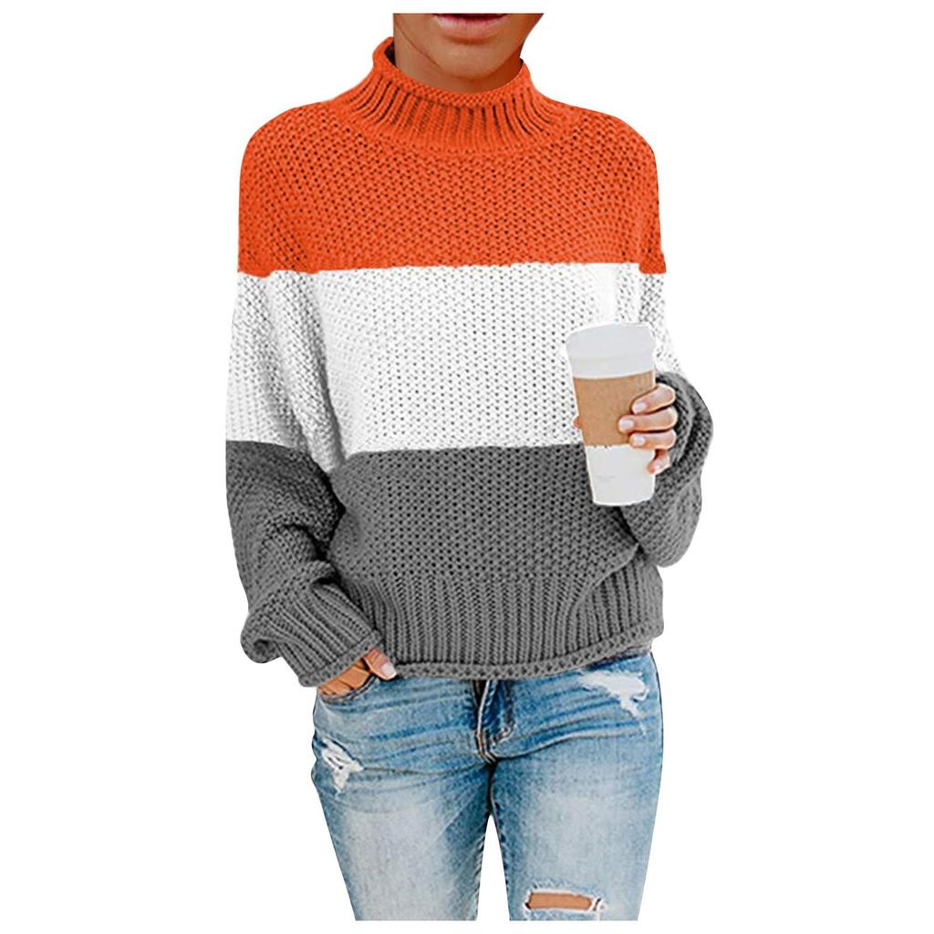 Женский свитер, повседневный вязаный свободный пуловер с длинными рукавами