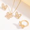 Zircon Butterfly Necklace For Women, High-End Simple Temperament, Hollow Pendant Set.