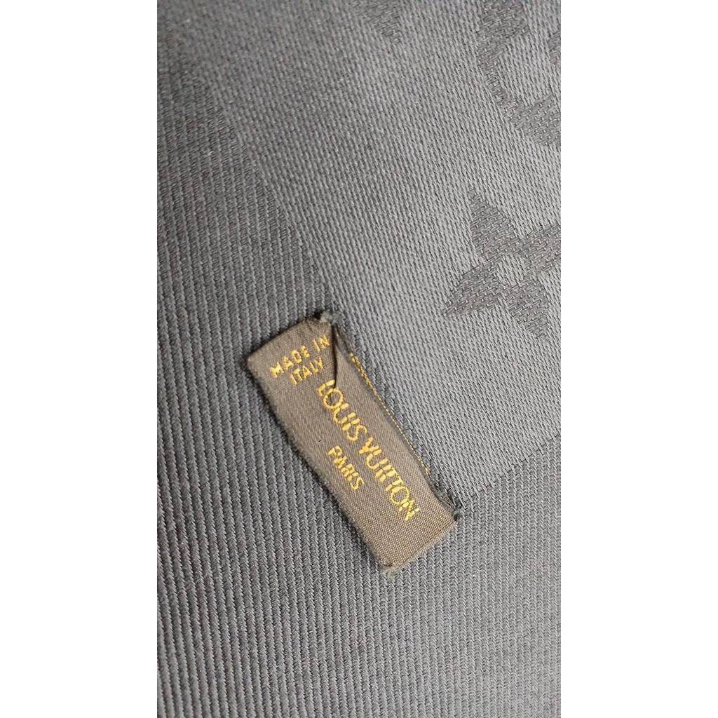 Used LOUIS VUITTON Charcoal Gray Stole with Pulls, Condition C, Monogram Stole