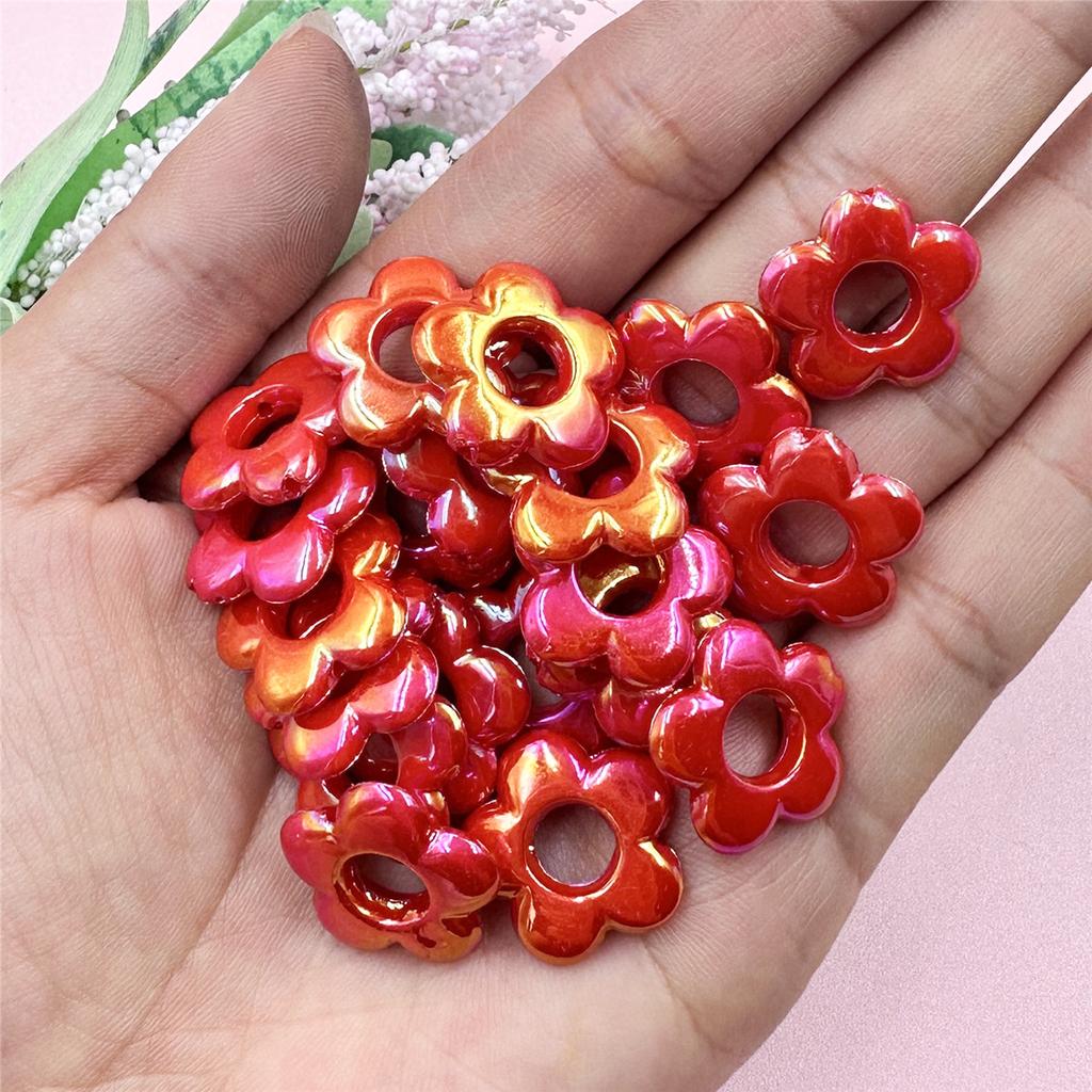 Иллюзорный цвет DIY 19 мм полые креативные акриловые бусины свободные бусины пятиугольные цветы модные для изготовления серег и ожерелья ювелирных аксессуаров 20 шт.