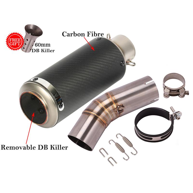 Slip On For Ducati 959 Panigale Motorcycle Racing GP Project Exhaust Escape Middle Link Pipe Carbon Fiber Muffler Moto DB Killer