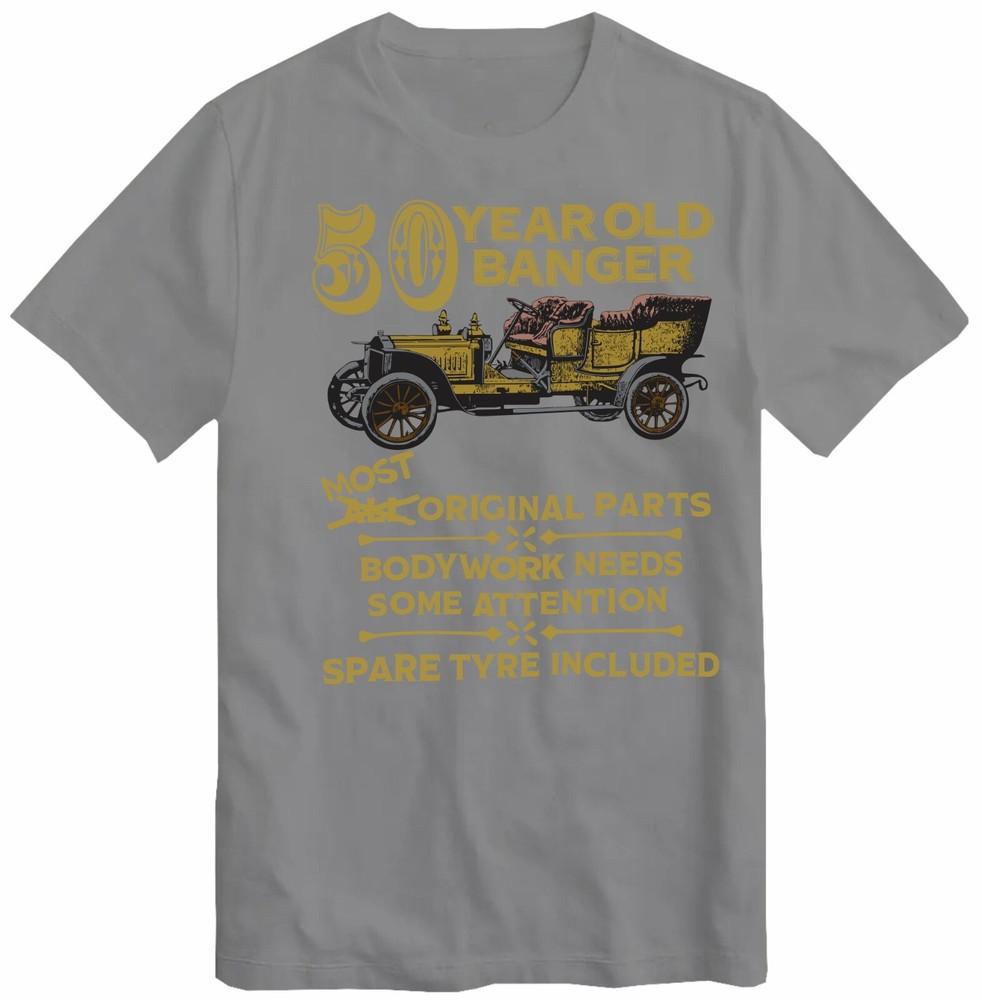 50th Birthday Tshirt Gift Old Banger 50 Years Old Born Vintage Cars Top New
