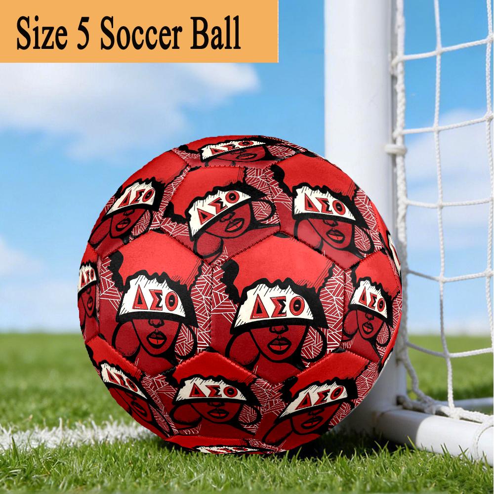 Delta Sigma Theta Size 5 Soccer Ball,Indoor/Outdoor Suitable for Training Matches Tournaments Practice Games Perfect Gift for Fan