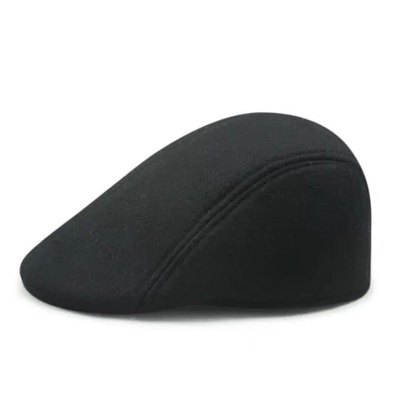 Middle-Aged And Elderly Woolen Baseball Cap Men'S Winter Casual Thickened Warm Cotton Hat Outdoor Riding Cap