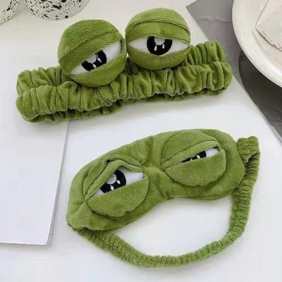 Yousheng 3D Маска для сна с грустной лягушкой, милый мультяшный дизайн животного, маска для глаз, мягкая, дышащая, дорожная повязка на глаза для путешествий, сна, медитации