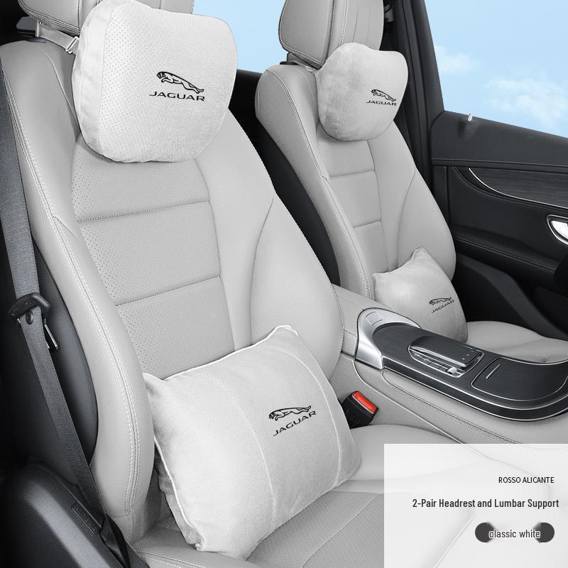 Дышащие подголовники с поддержкой шеи из замши для автомобильных сидений Jaguar XEL/XFL/F-PACE