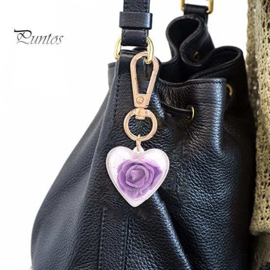 Брелок-подвеска, декор в форме розы, в форме сердца, вечный цветок, зажим из нержавеющей стали, украшение для сумки, кулон, брелок, кулон