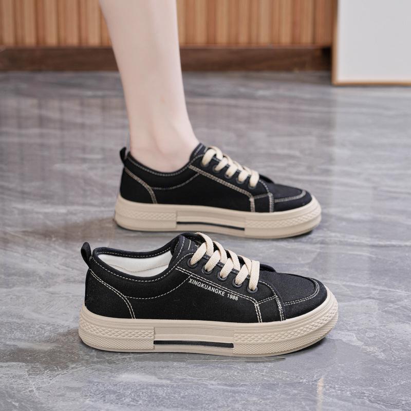 2025 Women Fabric Casual Shoes Trend Spring Autumn All-match Women Platform Sneakers Simple Breathable Flats Canvas Shoes Mujer