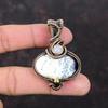 Кулон с дендритом и опалом, обернутый медной проволокой, кулон с радужным лунным камнем, красивые ювелирные изделия из драгоценных камней, подарок для мамы, медные украшения ручной работы