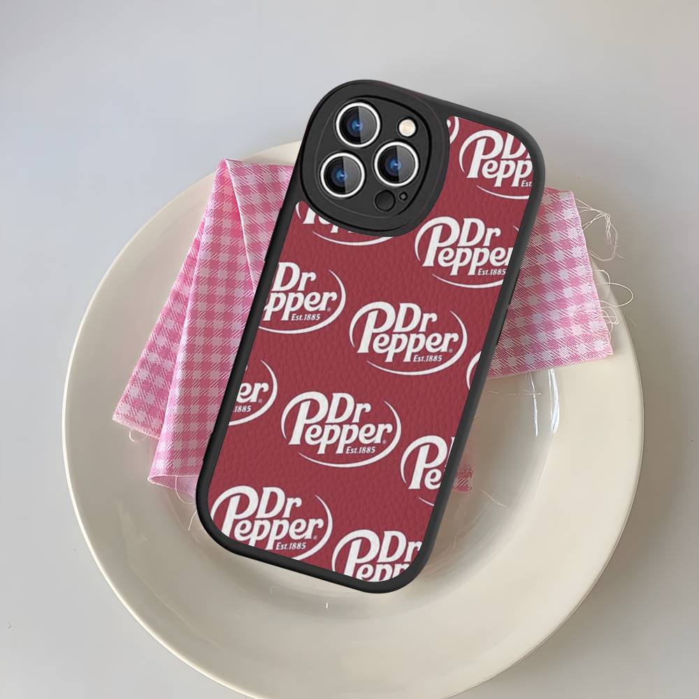 Бренд газированного напитка Dr Pepper Для iPhone 16 15 14 16E 13 12 11 Pro Max Plus Кожаный чехол для телефона