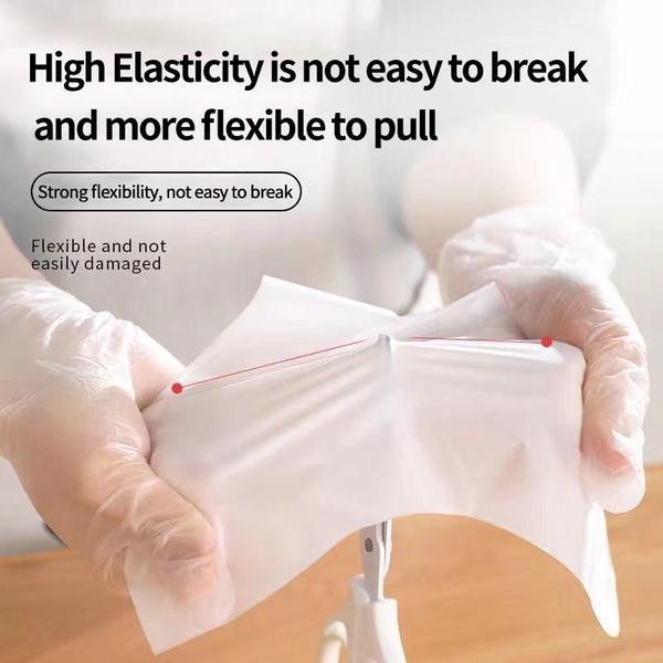 100Pcs/Box Gloves TPE Disposable Gloves Transparent Non-Slip Work Safety Food Grade Household Cleaning Gloves Disposable Gloves