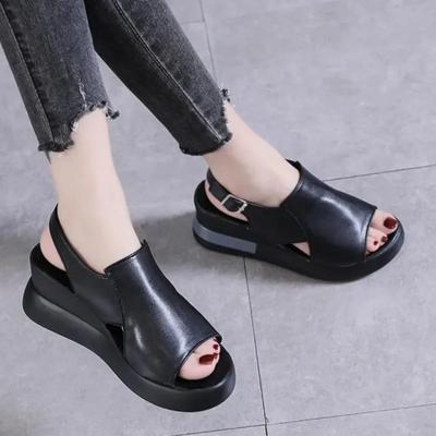 Модные летние босоножки на танкетке и платформе модные ретро-туфли Romen Beach Shoes женские повседневные мягкие удобные босоножки с открытым носком 35-42