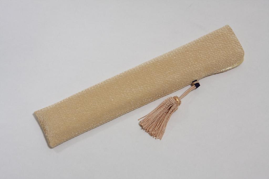 Веер ручной работы от Kyoto Fan с бумажной коробкой и мешочком для веера [Hasegawa] «Kikyou» с двухсторонним узором, ремесленники, кисточки, бежевый, в комплекте,