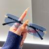 Frameless Fashionable Cut Edge Sunglasses For Women European And American Metal Small Frame Personalized Wearing Sunglasses