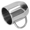 304 Stainless Steel Double?Layer Coffee Cup Thickening Handle Cup 350Ml For Office