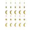 5Pcs Star Moon Garland Bright Gold Color Exquisite Durable Widely Used Ramadan Garland for Wall