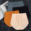 5 Pcs Women's Seamless Underwear High-Waisted No Show Stretchy Ice Silk Briefs Hipster Wavy Side Invisible Panties