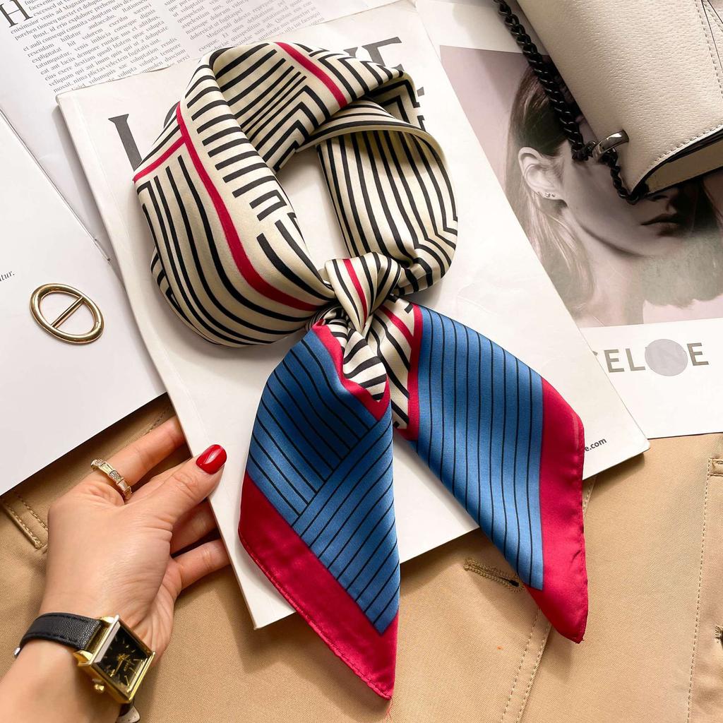 Korean cashew flower silk scarf triangle scarf women's stacking wear accessories jeans belt travel matching shirt scarf headscarf