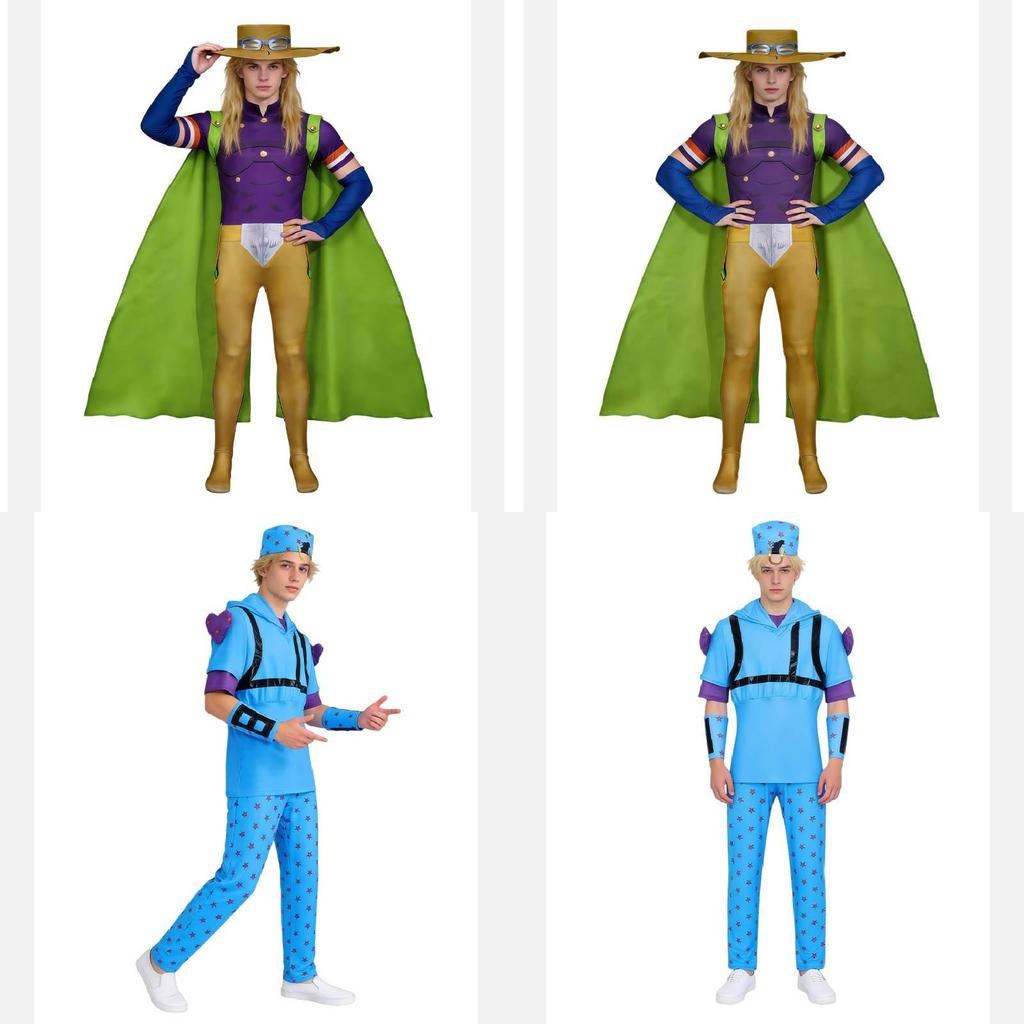 Косплей костюм Джонатана Джоста из JoJo's Bizarre Adventure с набивной тканью для Хэллоуинской вечеринки