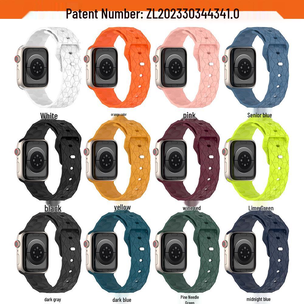 Силиконовый ремешок с дизайном в виде футбольного мяча для Apple Watch Ultra и Series 10-4/SE
