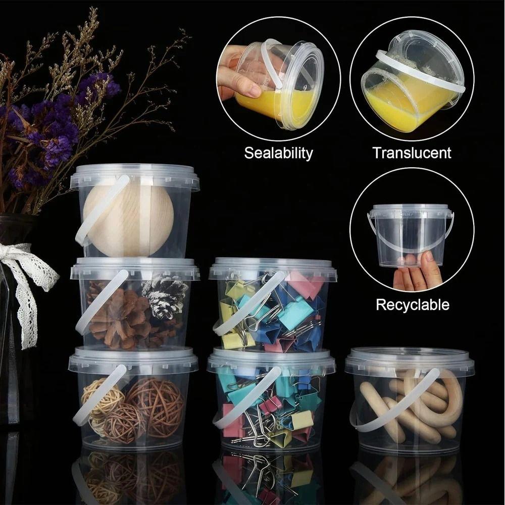 Food Buckets Plastic Bucket Container Clear Sealing Packaging Case Useful Storage Pail
