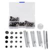 40 Sets Press Stud Snap Button Popper Fastener Leather Jeans Accessories Base Tools Black