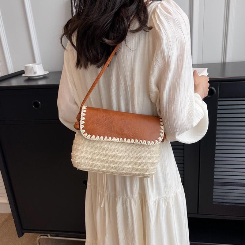 Новая французская винтажная плетеная сумка из соломы Простая и модная сумка через плечо Плетеная сумка Осень Вестернизированная повседневная сумка кроссбоди ARI