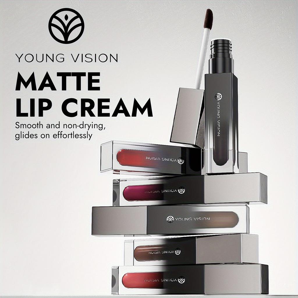 YOUNG VISION Матовый крем для губ 4-в-1: Водостойкий, Стойкий, Многофункциональный в 6 цветах