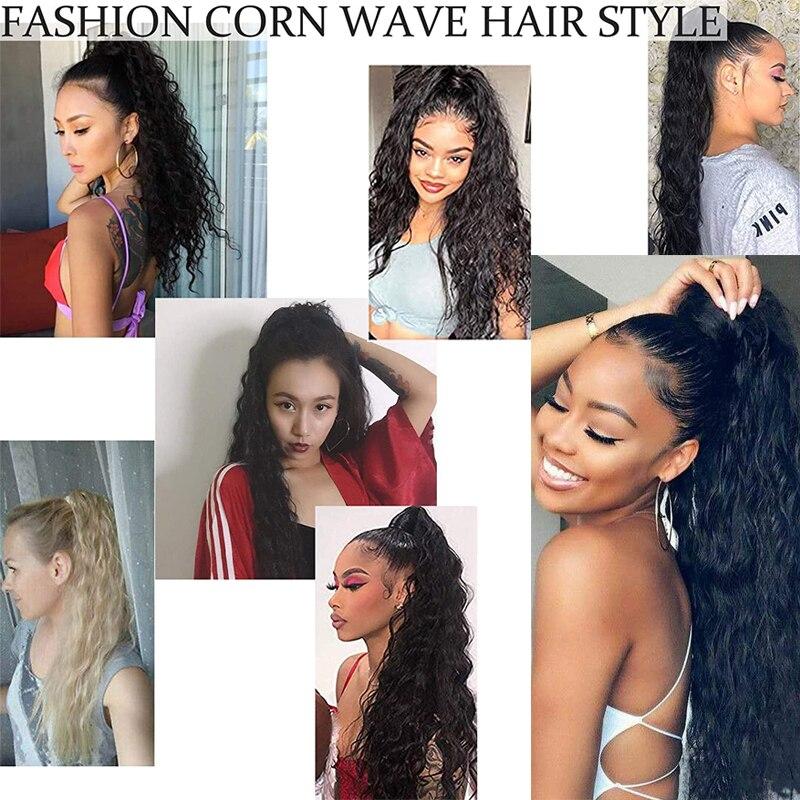 Синтетическое волокно Кудрявый длинный хвост парик Наращивание волос Омбре Блонд Коричневый Парик-хвост Подходит для всех случаев