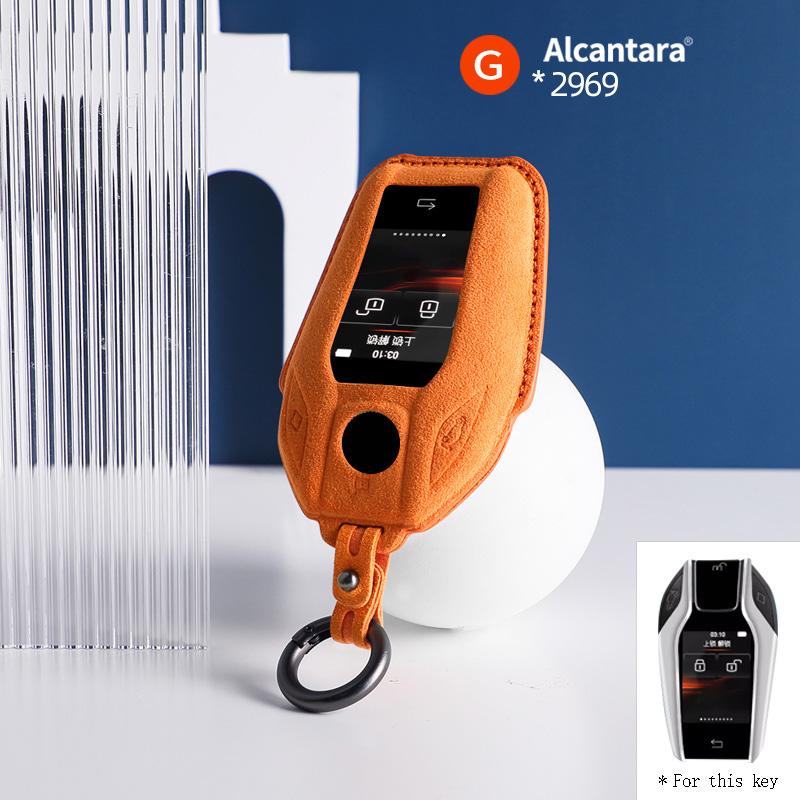 Алькантара для BMW 1 3 5 7 серии X1 X3 X5 X6 X7 F30 G20 F34 f31 G30 G01 F15 G05 I3 Чехол для ключа автомобиля Пульт Замшевый чехол-брелок