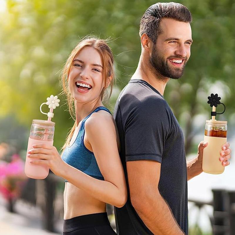 1Pcs Flower Silicone Straw Covers For Stanley Cup Cute Silicone Flower Shape Drinking Dust Cap Straw Tips Cover Cup Accessories