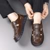 Fashion Beach Vacation Soft Sole Men Sandal New Summer Men Comfort Sandals Hollow Out Breathable Flats Leather Casual for Walking Shoes