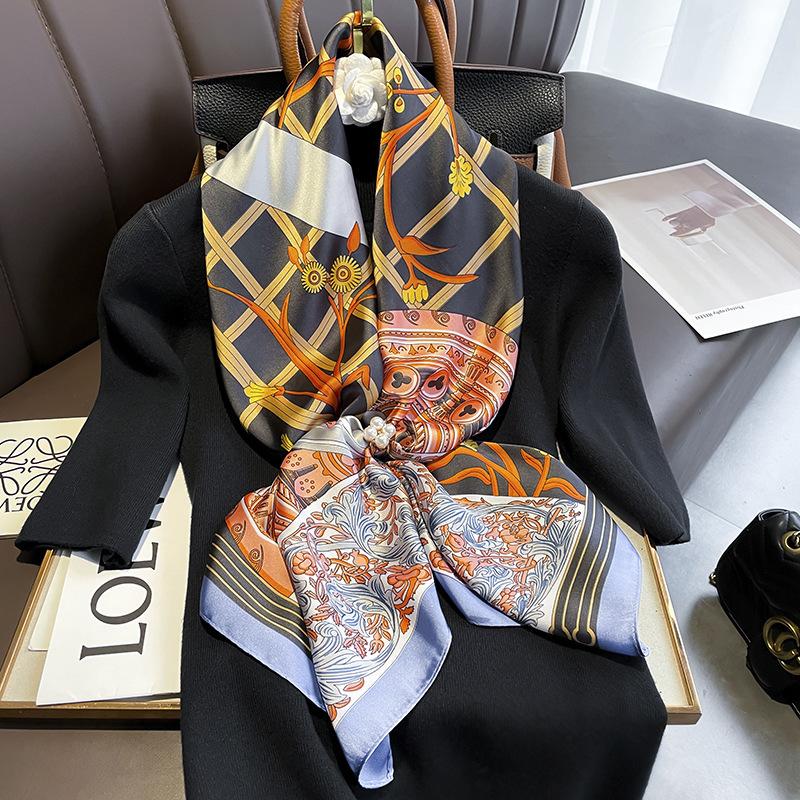 Классический шелковый шарф Женский модный квадратный шелковый шарф