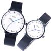 Soue Pair Watch A Basics Pair Watch Ladies Pair Couple 38mm X 30mm Size Stainless Steel Mesh Band Metallic Blue White Dial [SOUE] Men's