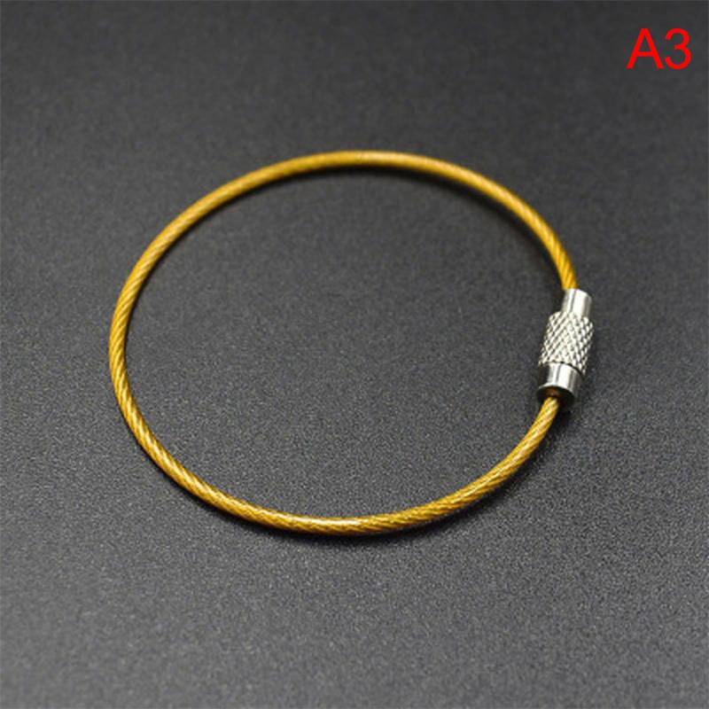 1 Pcs Key Holder Outdoor Tools Wire Keyrings Cable Rope Screw Locking Key Chain
