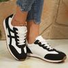 Модные женские кроссовки смешанных цветов: черного и белого, низкие, нескользящие, спортивные, на шнуровке, больших размеров 35-43, вулканизированная обувь
