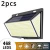 1/2/3pcs 318/468LED Solar Lights Outdoor Motion Sensor Wireless Solar Powered IP65 Waterproof Wall Light Bright For Patio Front Door