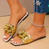 Мода Новая Мода Летние Блестящие Стразы Женские Шлепанцы Блестящие Бриллианты Плоская Подошва Кристальные Сандалии Пляжные Слайды Обувь Zapatos Mujer